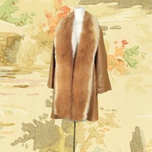 Groovy leather and alpaca coat 1960s